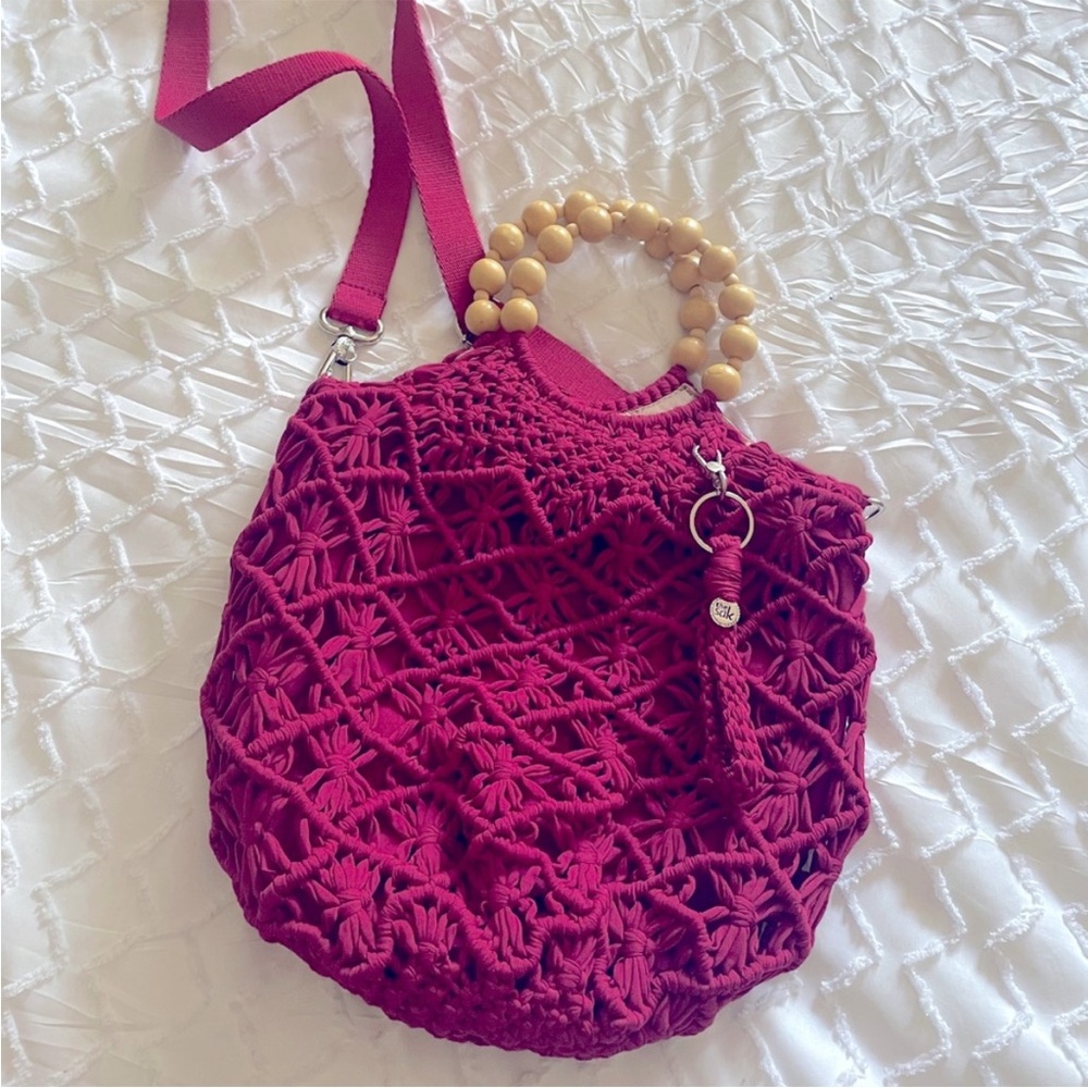 Magenta The Sak Crochet Shoulder Bag